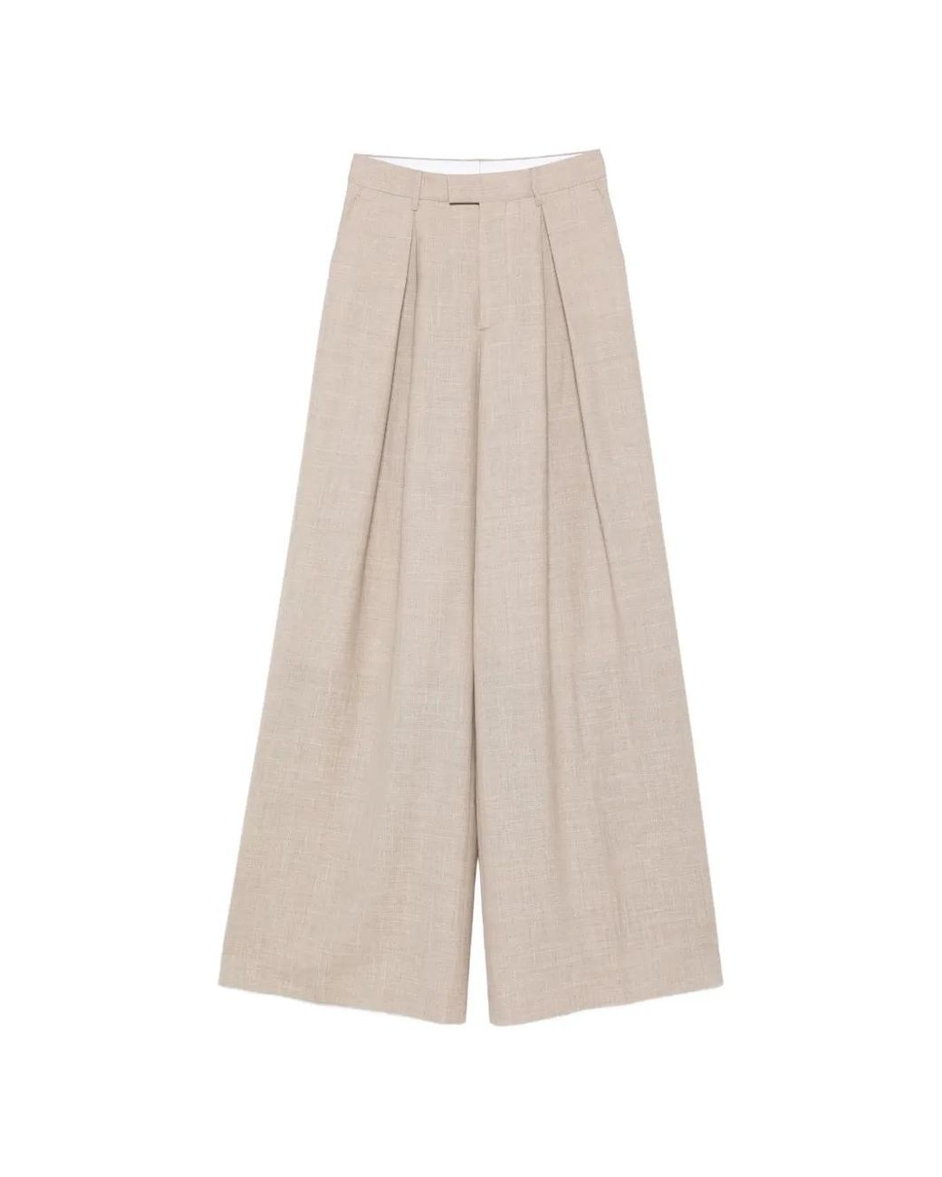 Berwich White Nina Pleated Trousers