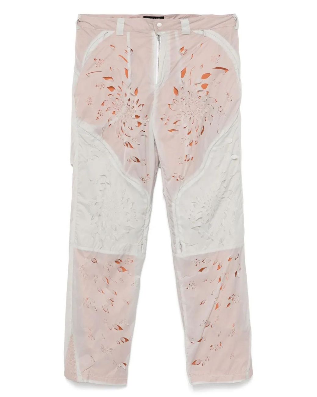 JUNTAE KIM Gray Lasered-Petals Trousers for men