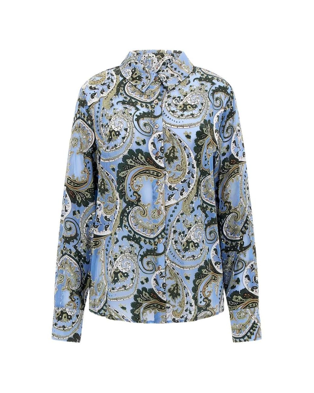 Guess Blue Clarisse Paisley-Print Shirt