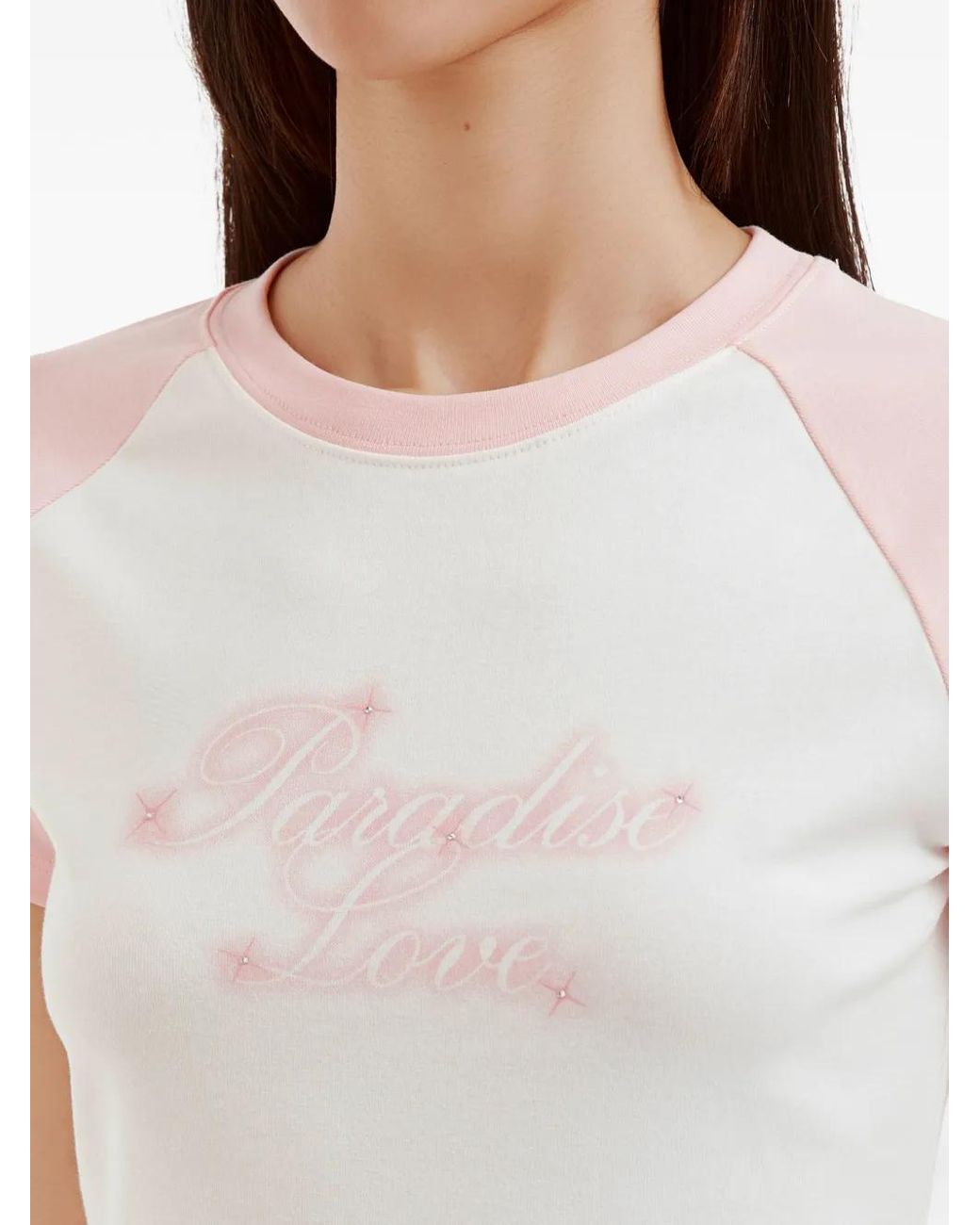 B+ AB Pink Crystal-Embellished T-Shirt