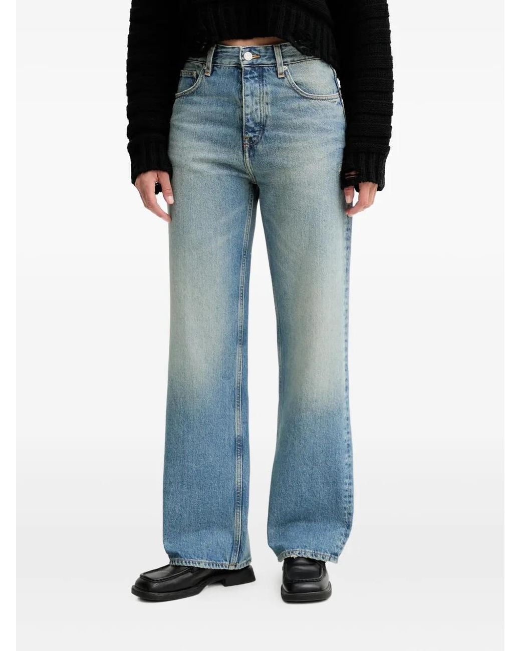 Won Hundred Jeans Met Logopatch in het Blue