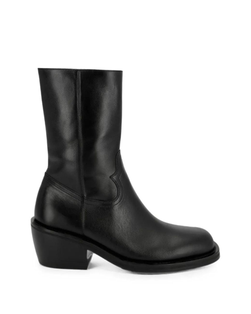 Dries Van Noten Black High Leather Boots for men