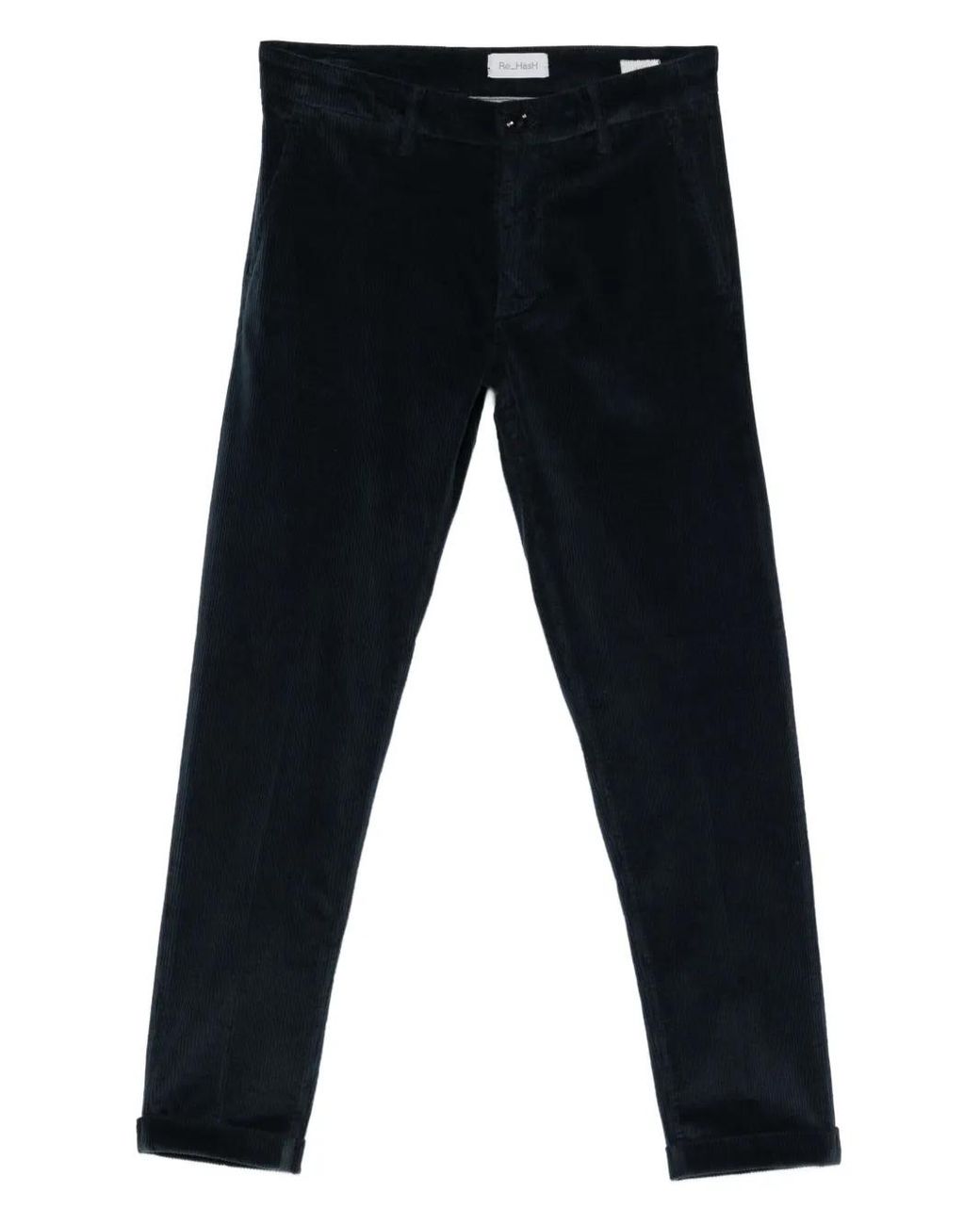 Re-hash Blue Mucha Corduroy Cuffed-Hem Chinos for men