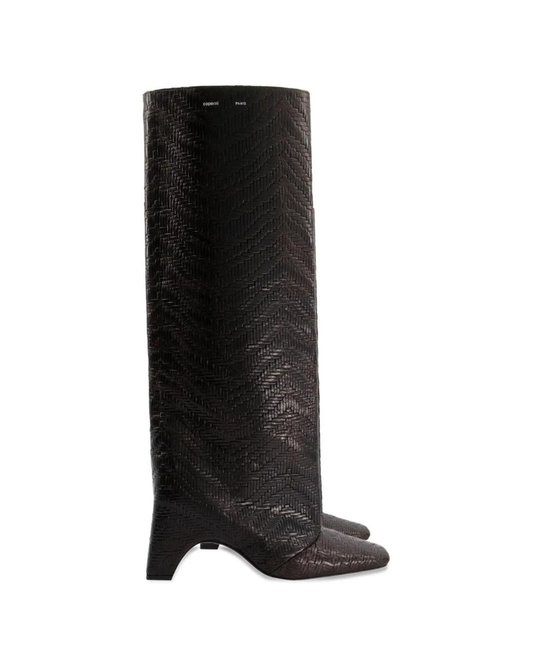 Coperni Black Textured Block Heel Boots