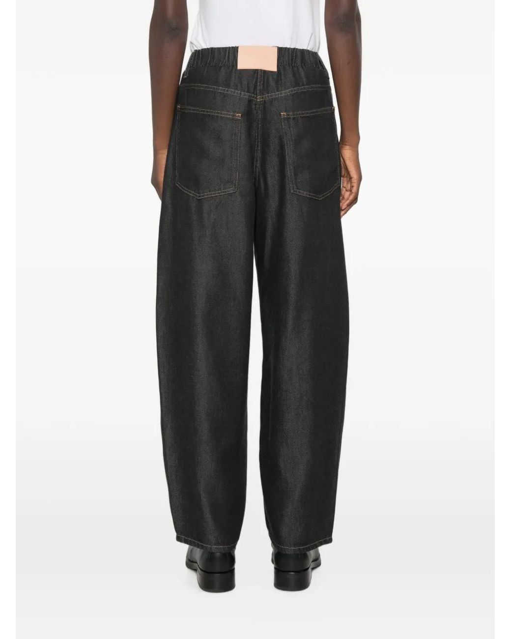 Nude Gray Elasticated-Waistband Contrast-Stitch Jeans