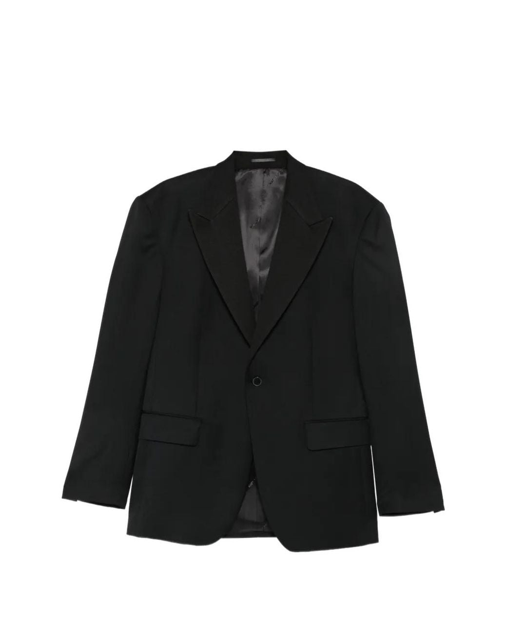 Karl Lagerfeld Black Peak-Lapels Single-Breasted Blazer for men
