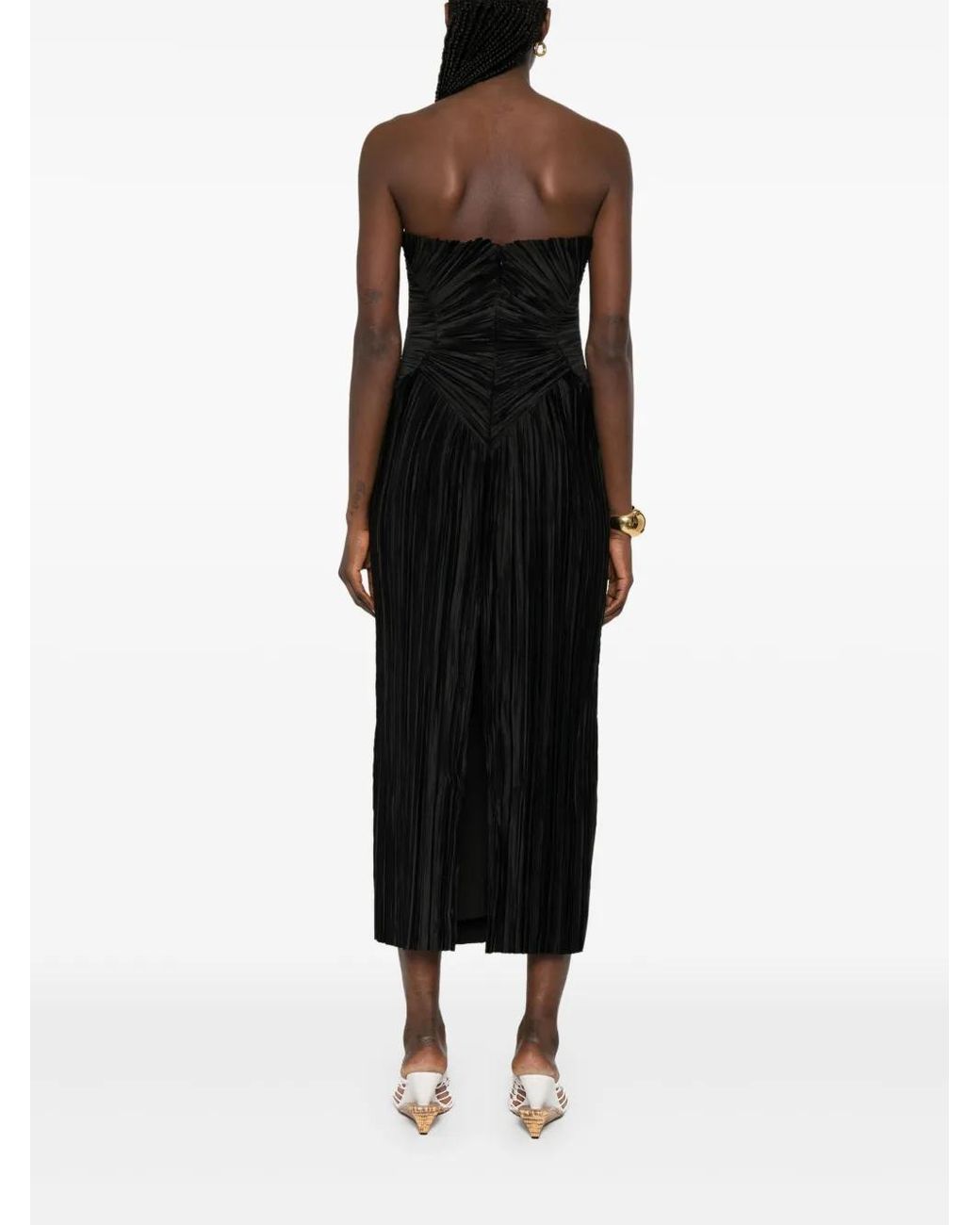 Cult Gaia Black Ashika Midi Dress