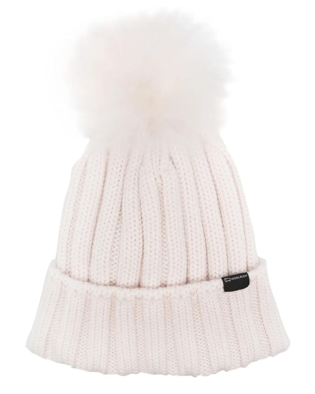 Woolrich Pink Gestrickte Beanie Mit Logo-Patch