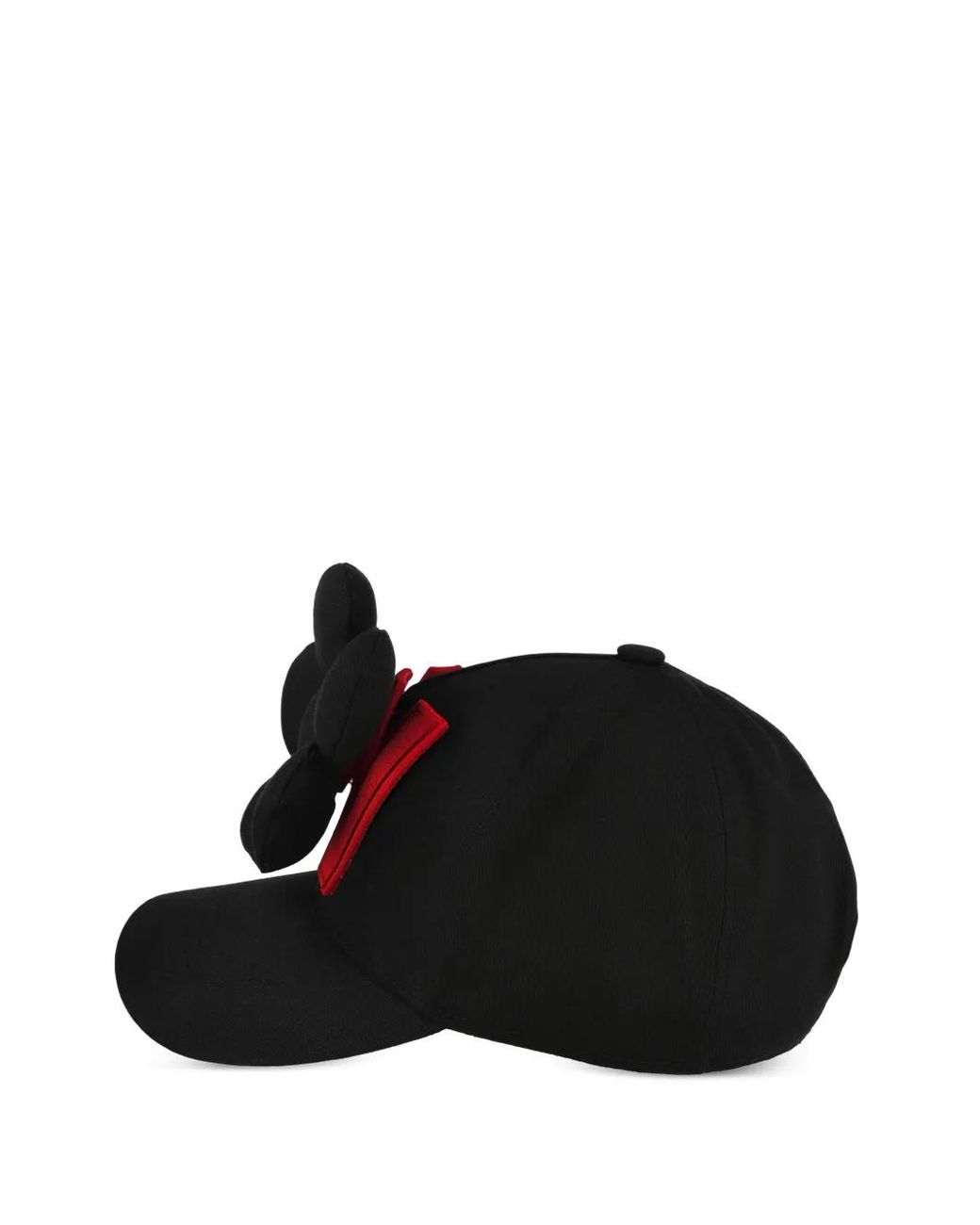 Walter Van Beirendonck Black Flower-Appliqué Baseball Cap for men
