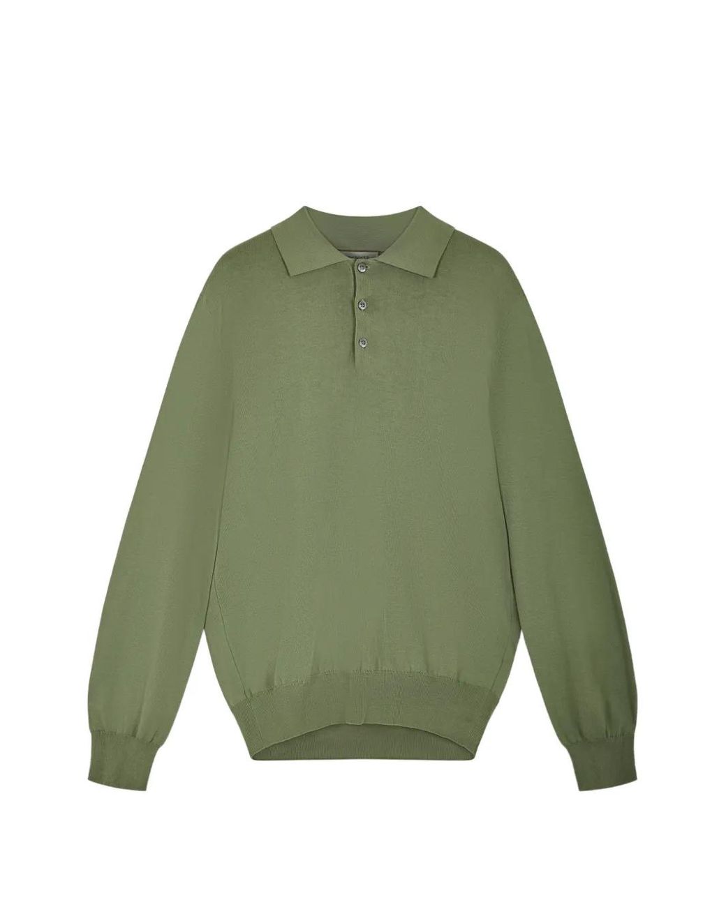 Polo de manga larga Canali de hombre de color Green