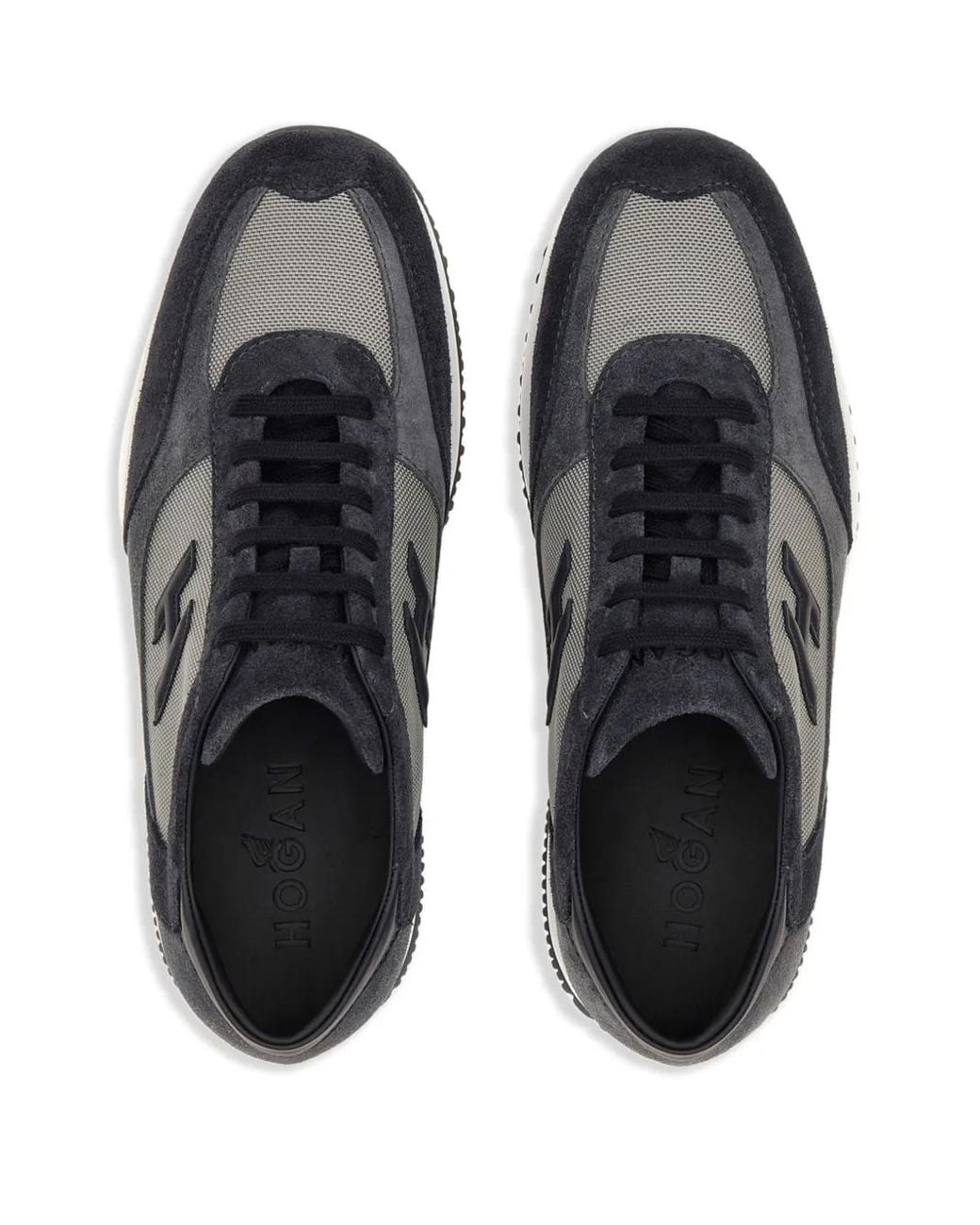 Hogan Schoenen ,Veelkleurig ,Suède Interactieve Blauwe Sneakers Met Suède in het Black voor heren