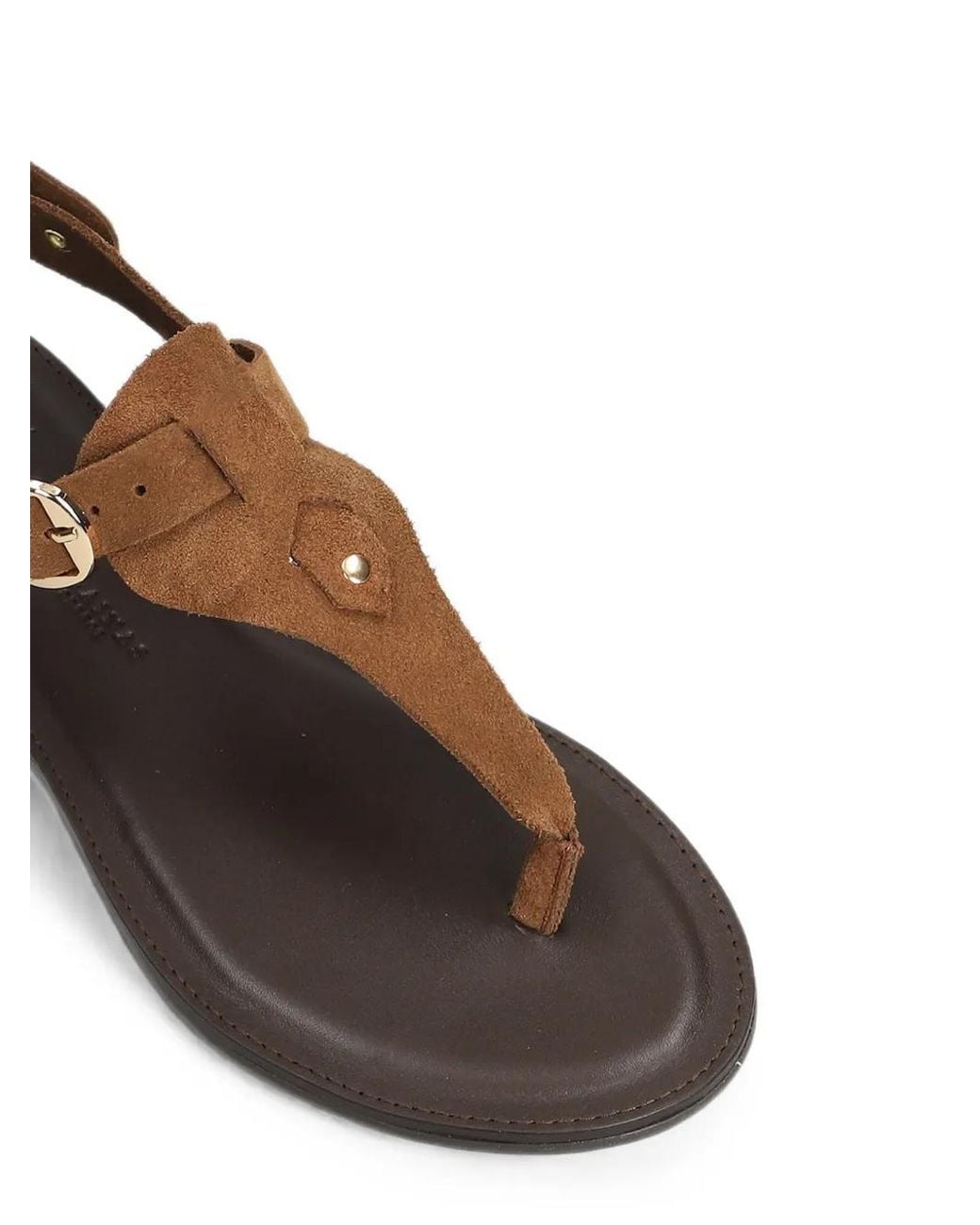 NICOLAS LAINAS Brown Buckle-Fastening Thong Sandals