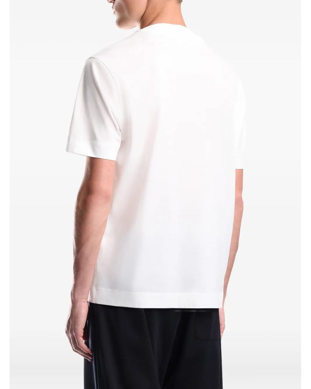 Emporio Armani White Logo Cotton T-Shirt for men