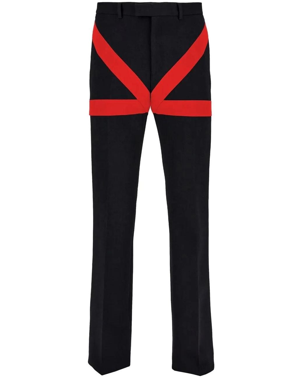 Ferragamo Black Contrast Insert Pants for men