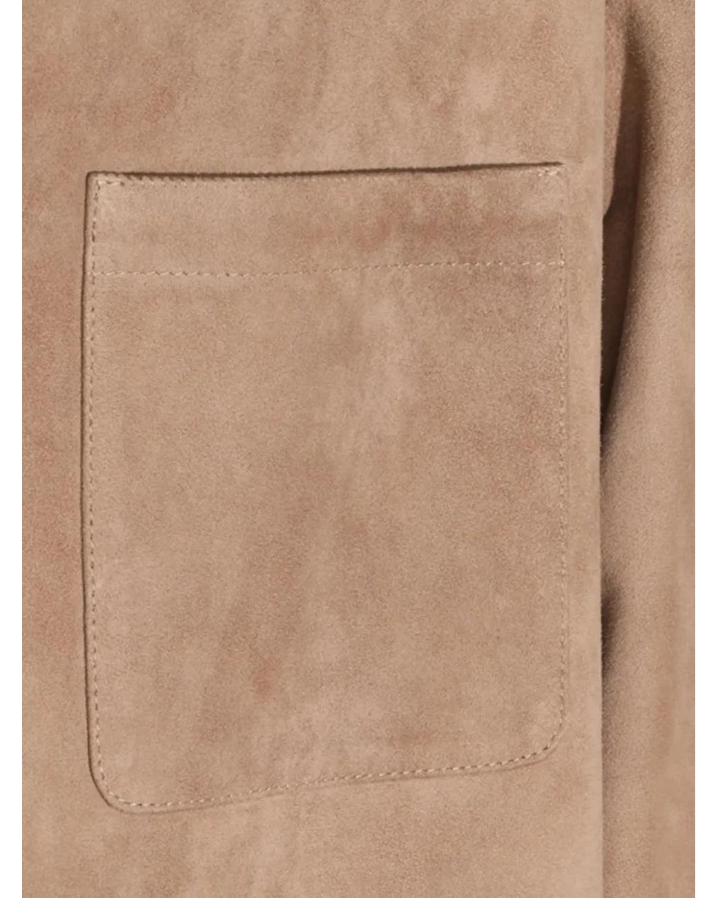 Canali Brown Suede Chest-Pocket Jacket for men