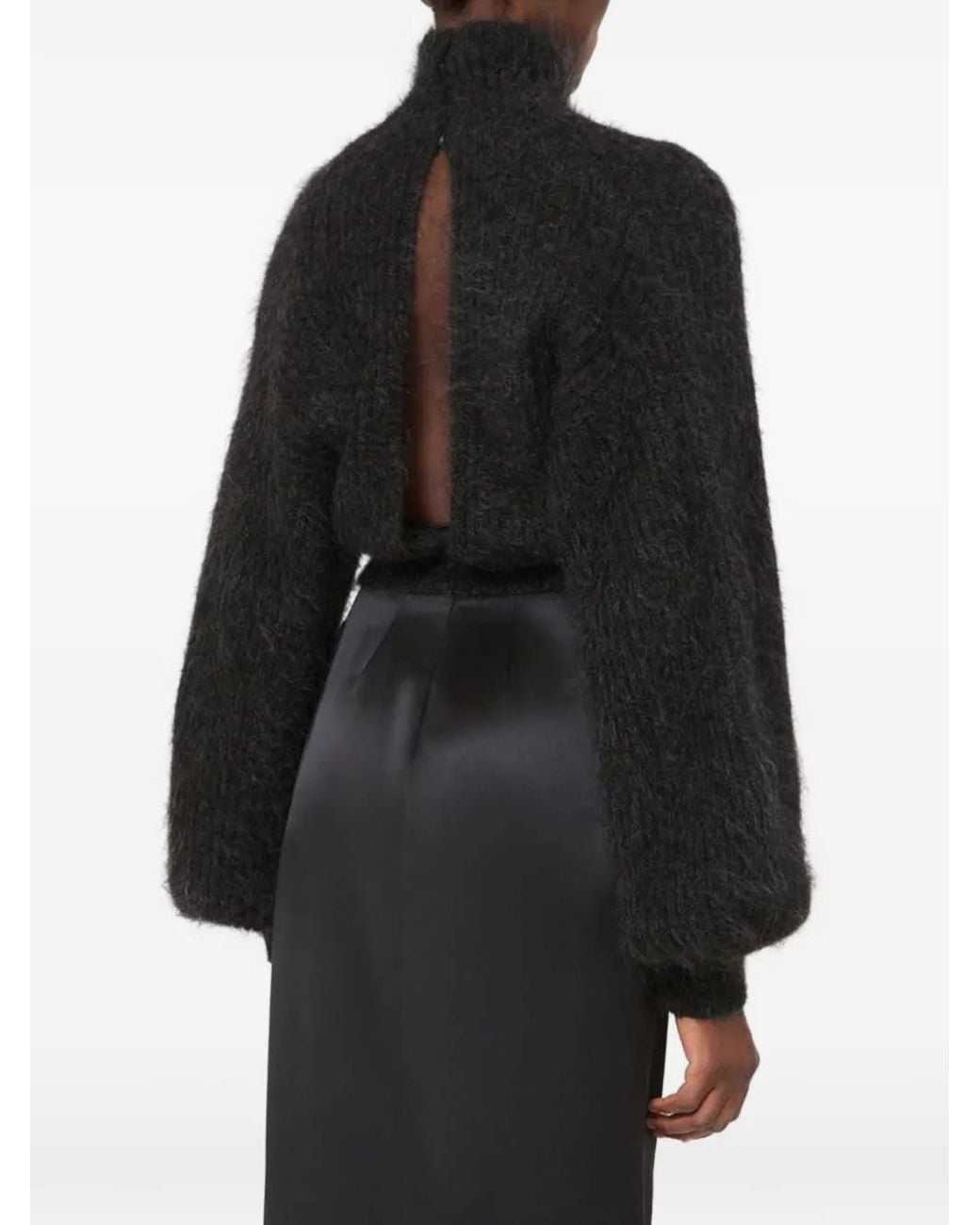 Max Mara Black Mélange Mohair Yarn Jumper