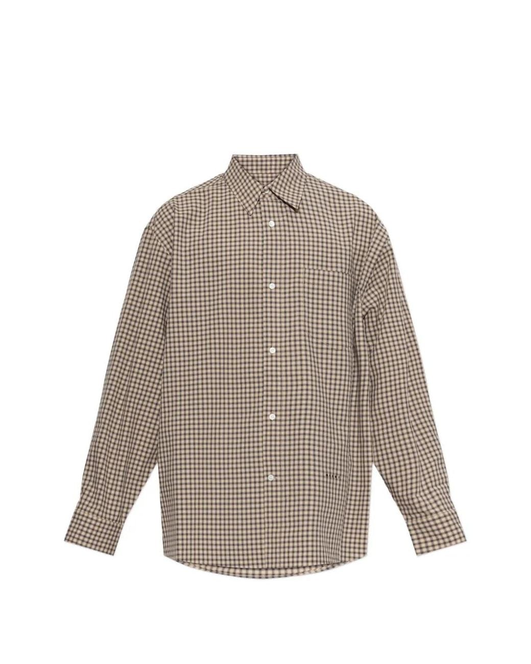 Marni Gray Check-Pattern Shirt for men