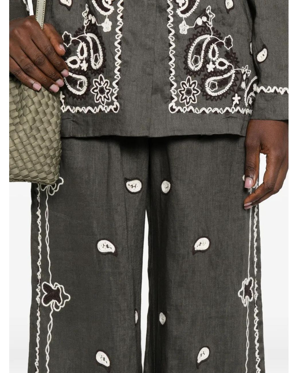 P.A.R.O.S.H. Gray Embroidery Trousers