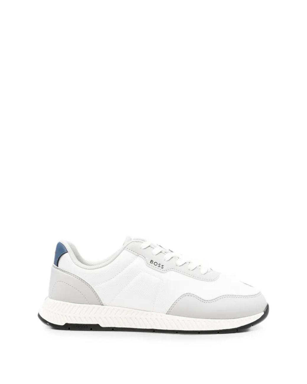Boss White Logo-Print Sneakers for men