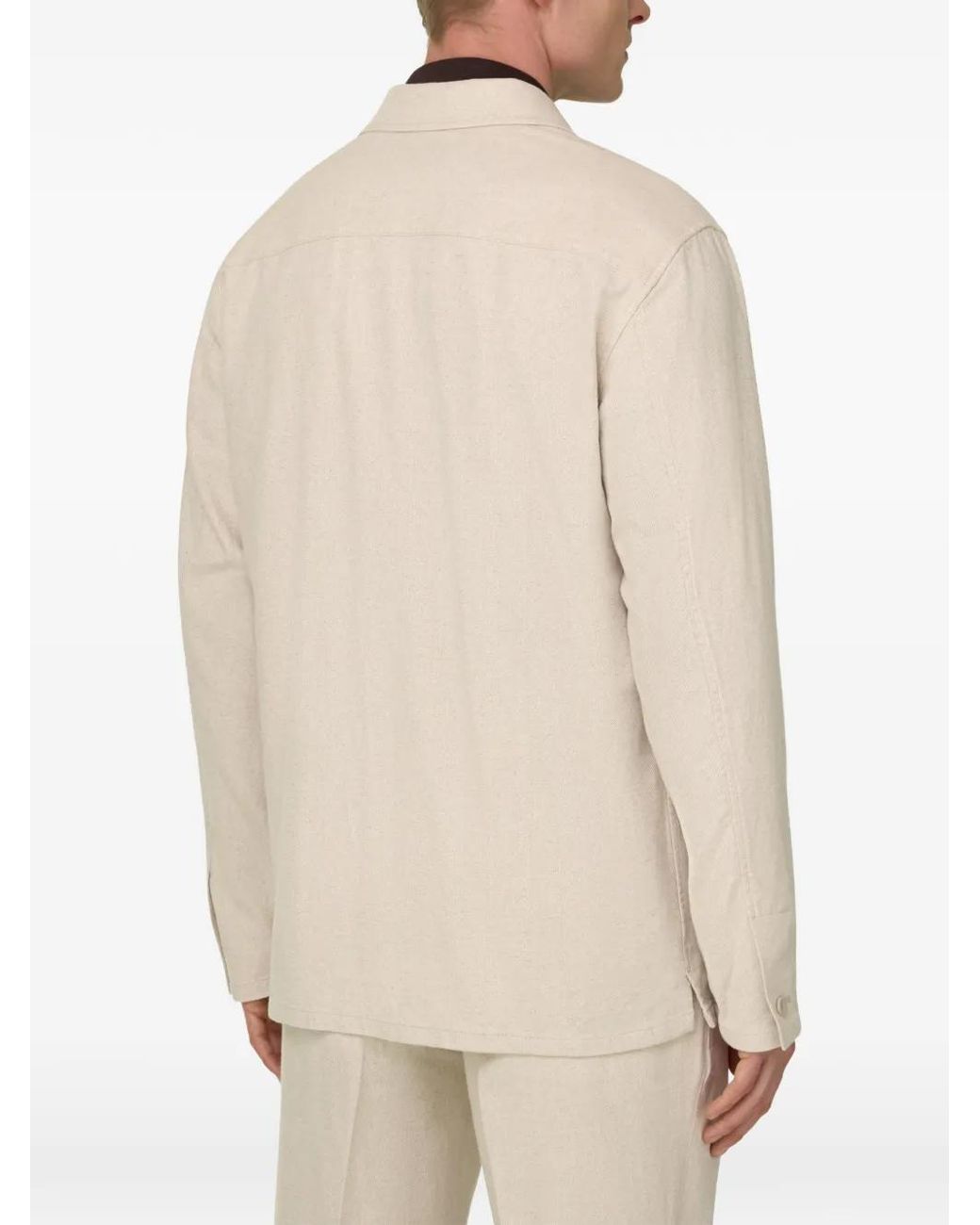 Boggi White Diagonal Shacket for men