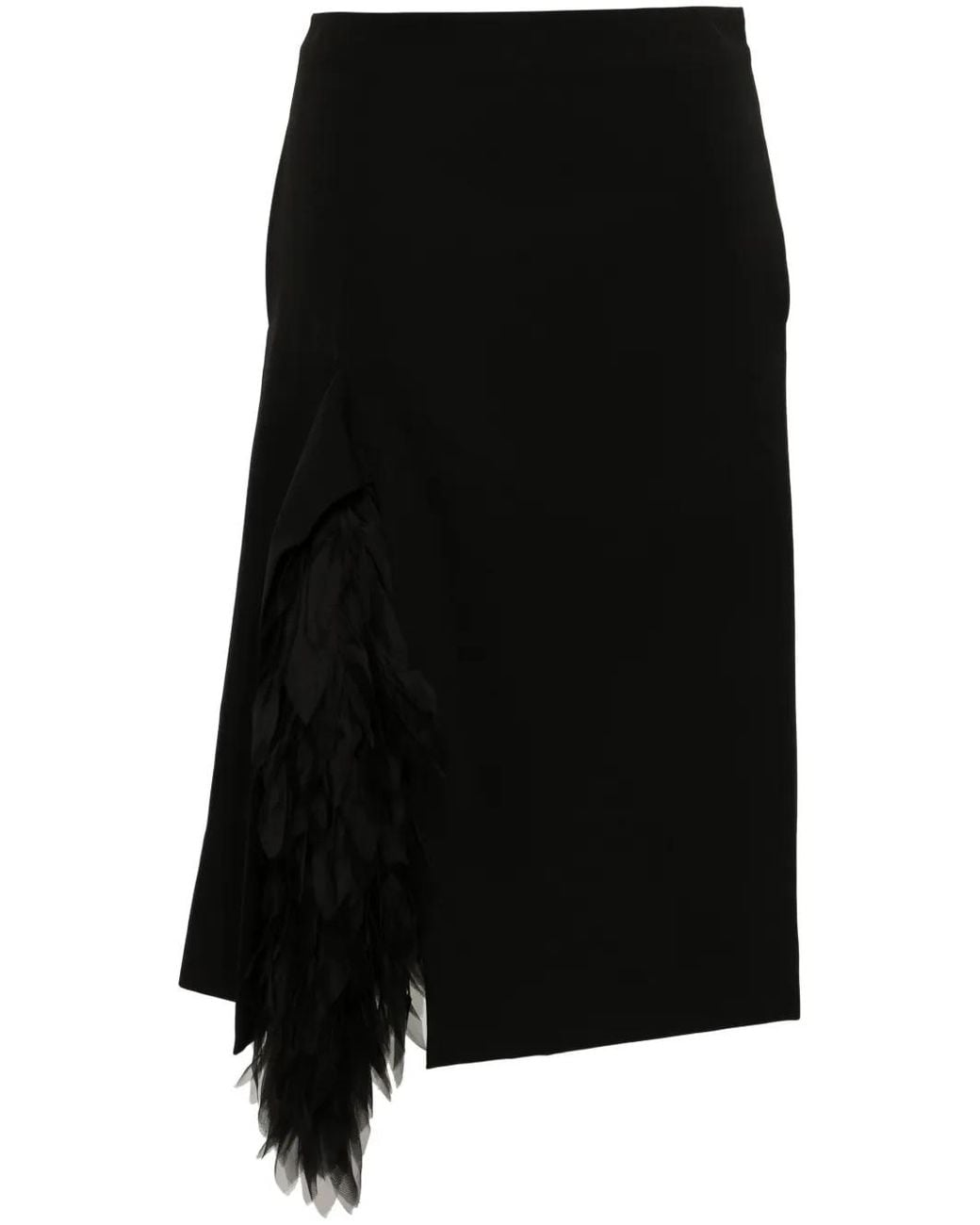Stella McCartney Black Appliqué-Detailed Midi Skirt