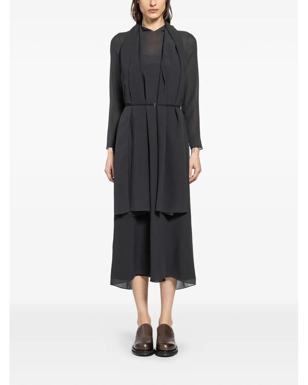 The Row Black Amede Midi Dress