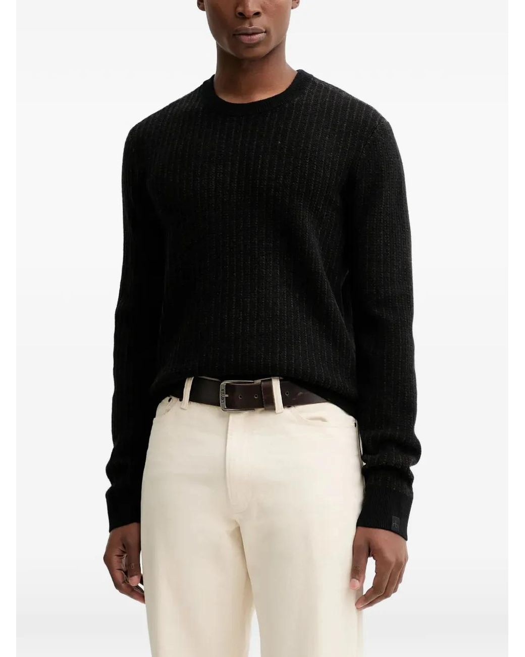 Rag & Bone Black Pull Texturé À Col Rond for men