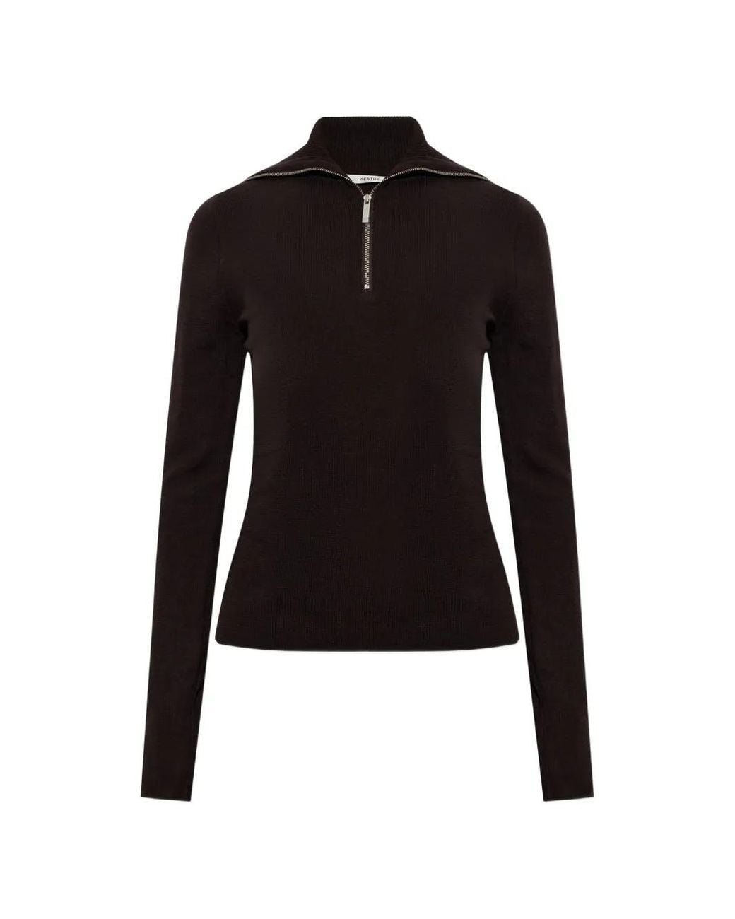 Gestuz Black Gzrosalie Quarter-Zip Sweater