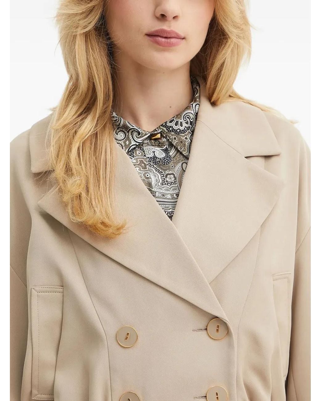 MARCIANO BY GUESS Natural Button Double-Breasted Jacket