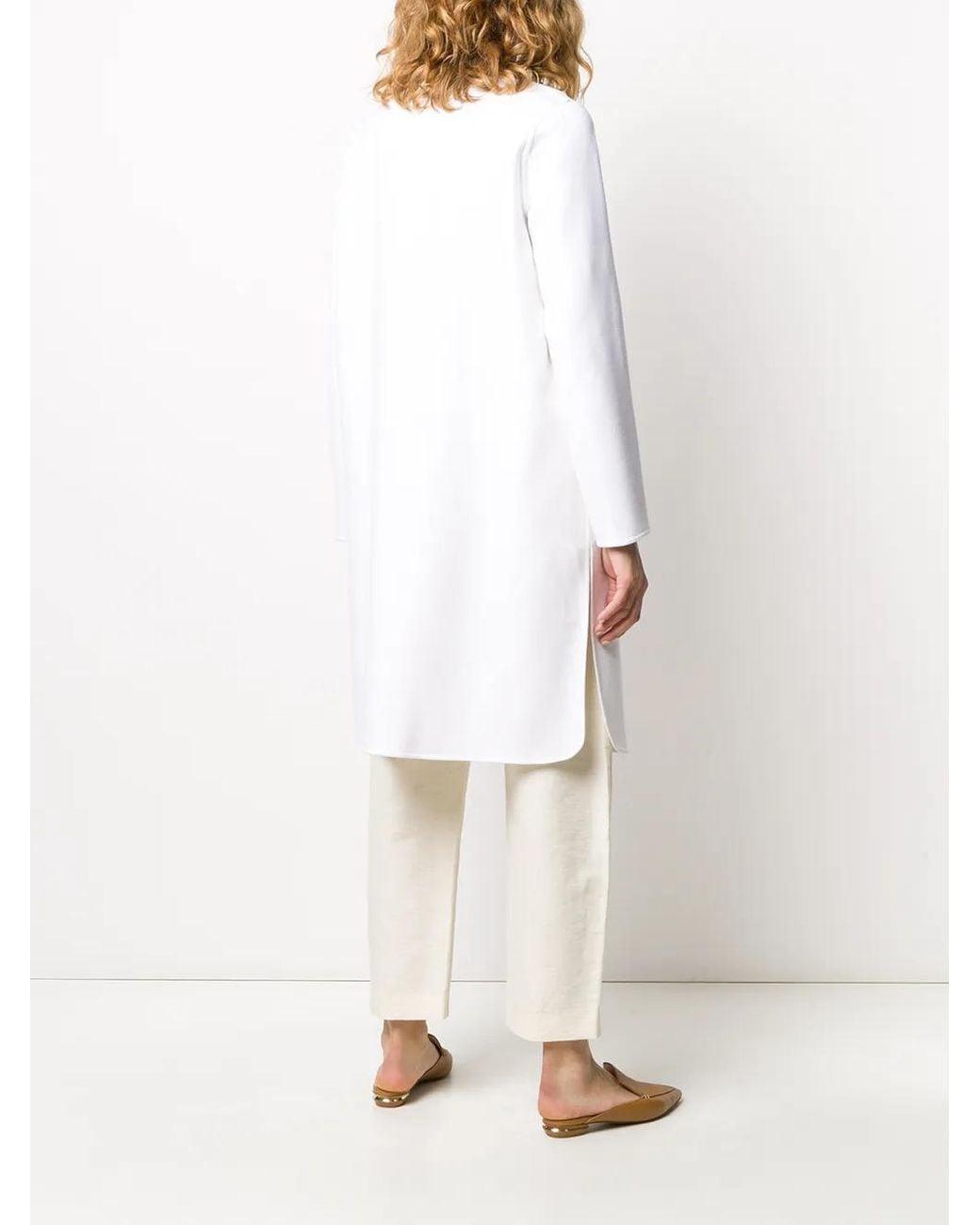 Fabiana Filippi White Oversized Long Coat