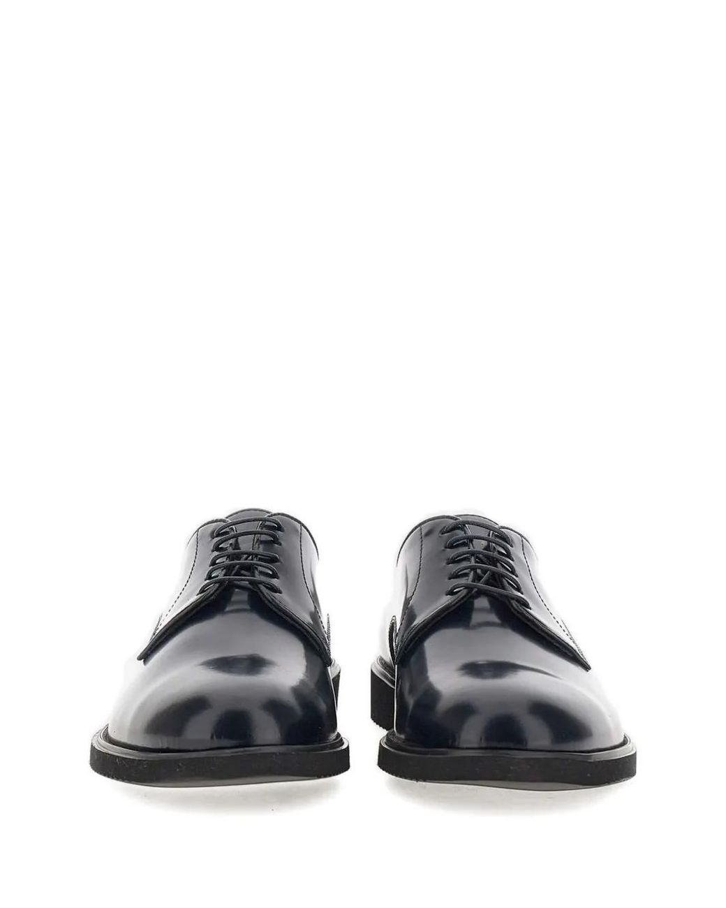 Duca Degli Abruzzi Blue Lace-Up Leather Derby Shoes for men