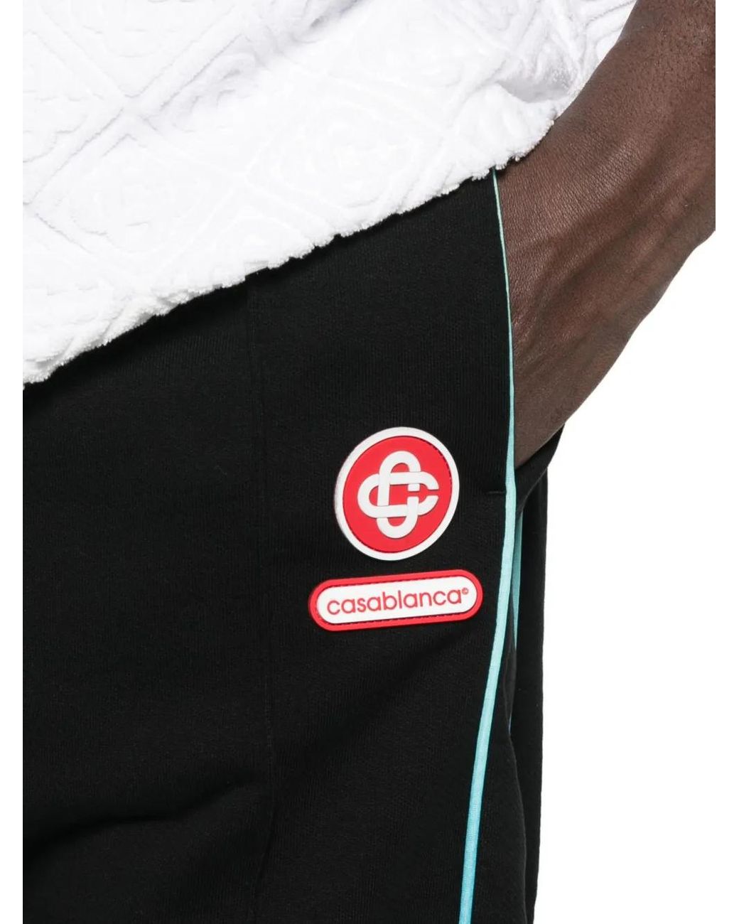 Casablanca Black Loopback Gradient Piping Open Hem Jogger for men