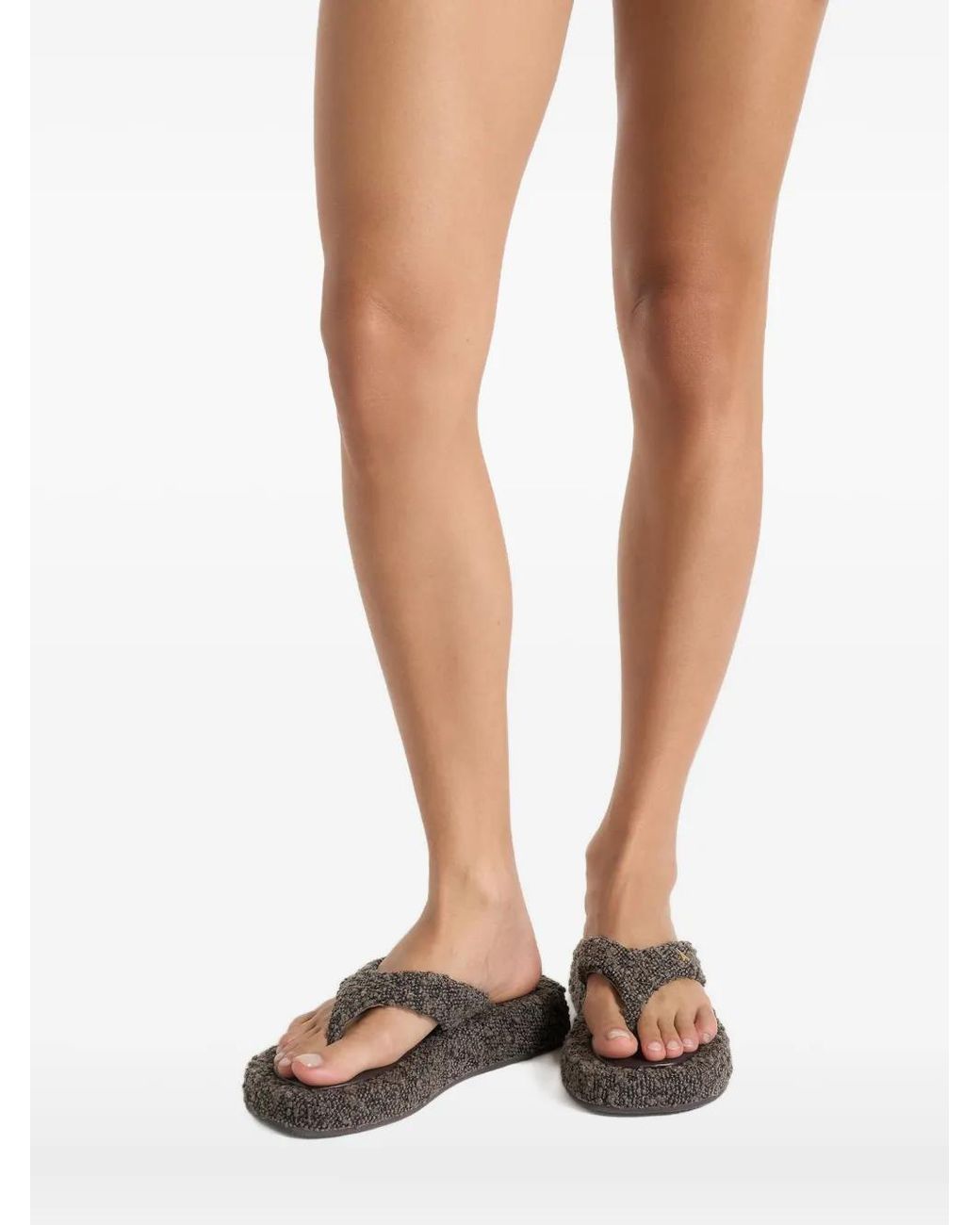 Manière De Voir Black Rosalie Bouclé Flatform Sandals