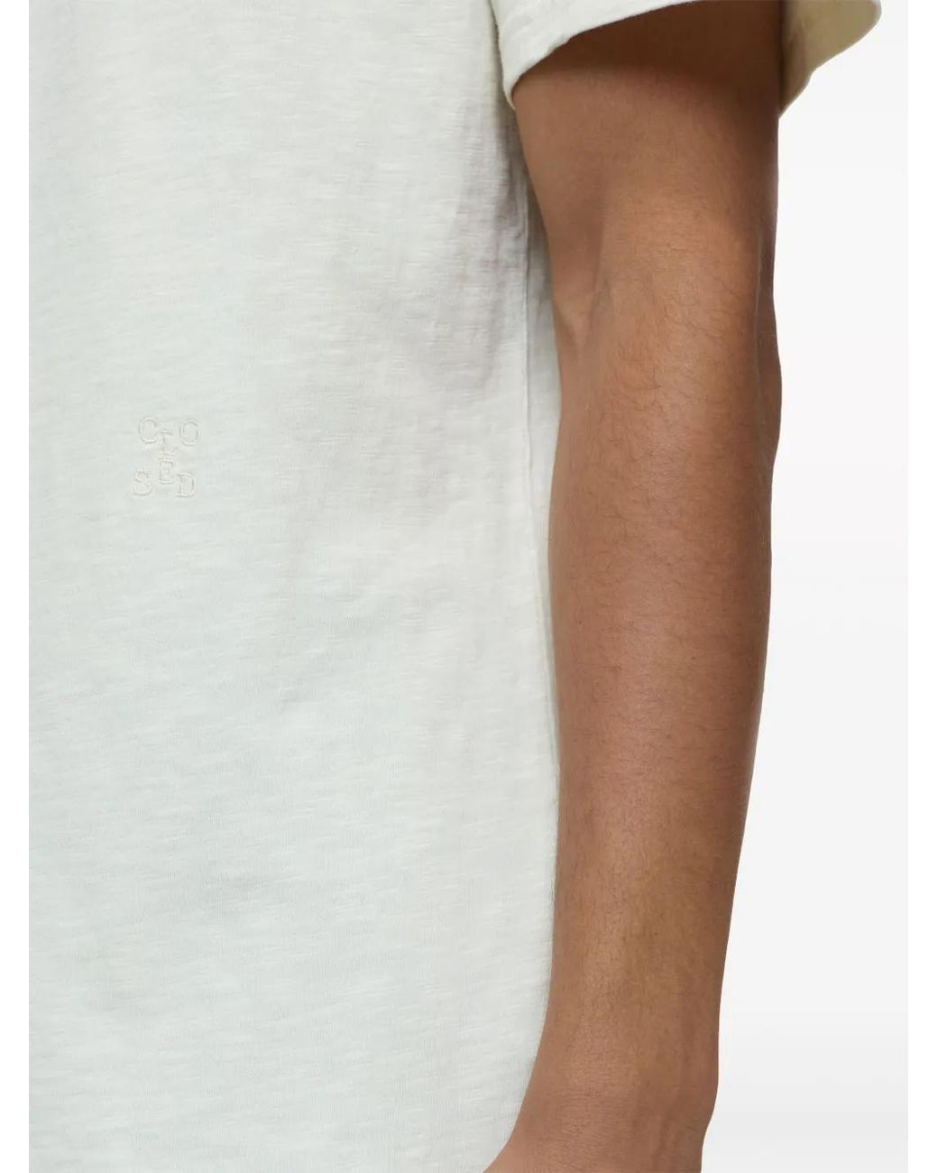 Closed White Short-Sleeve Organic-Cotton T-Shirt for men