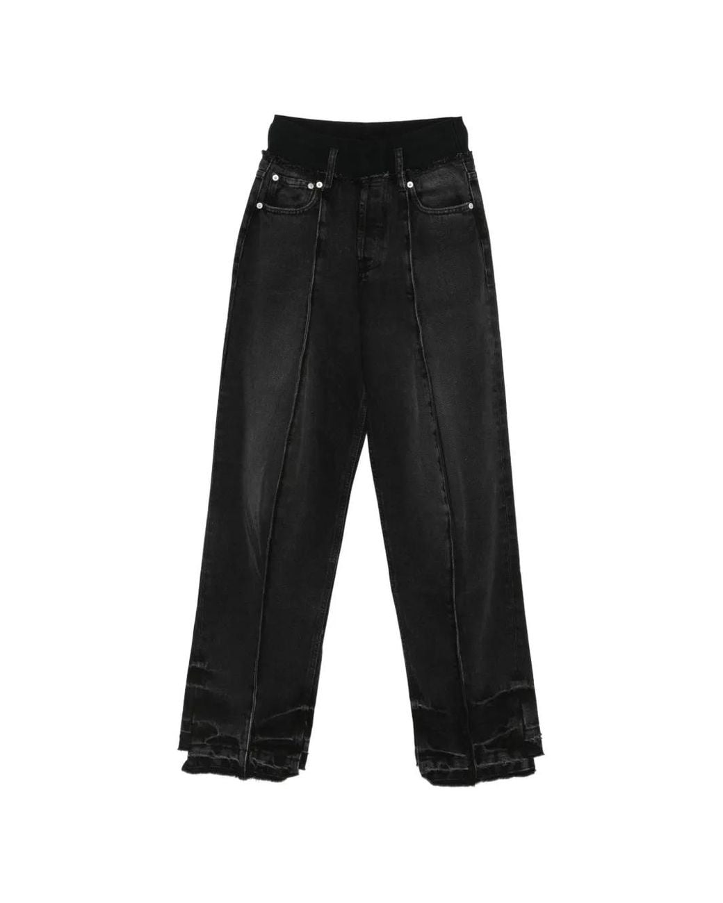 ALAINPAUL Black Elasticated-Waist Jeans