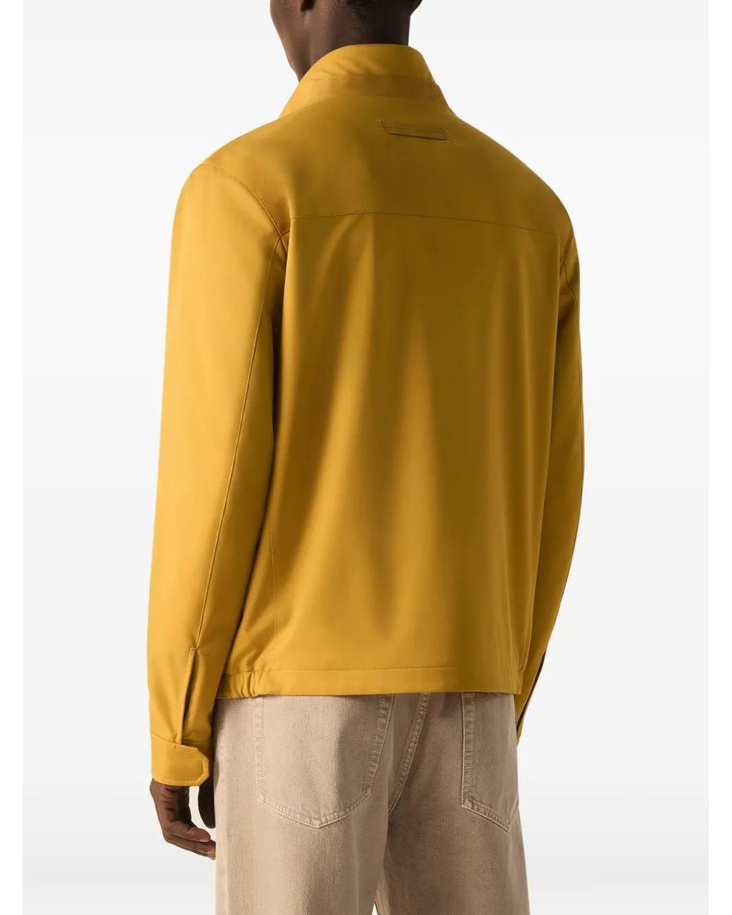 Zegna Yellow Microfiber Motorin 100Cc Blouson for men