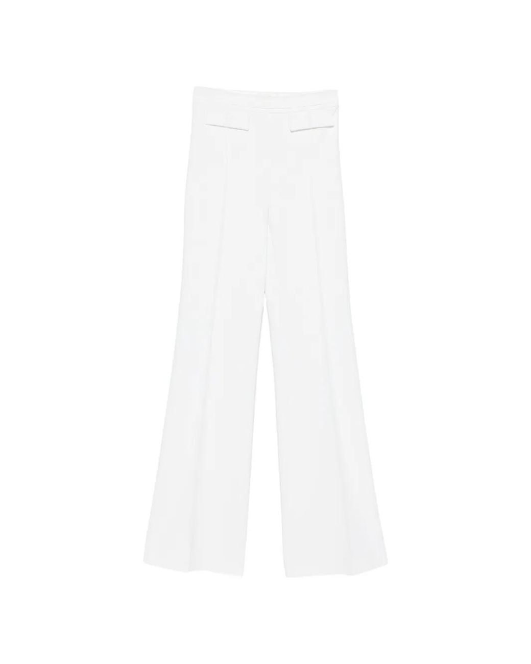 Elisabetta Franchi White Essential Wide Leg Trousers