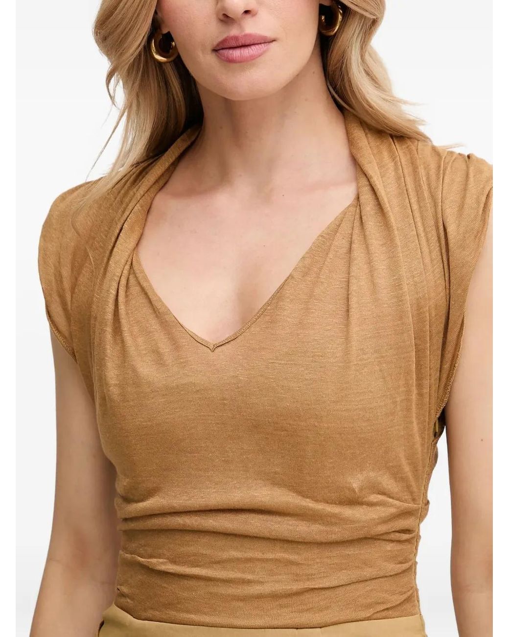 Pinko Natural Draped Midi Dress