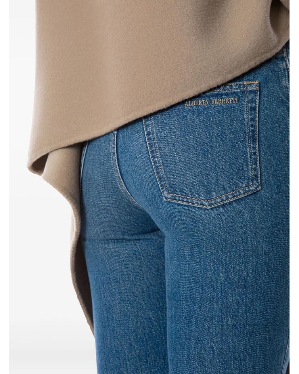 Alberta Ferretti Cropped Jeans in het Blue