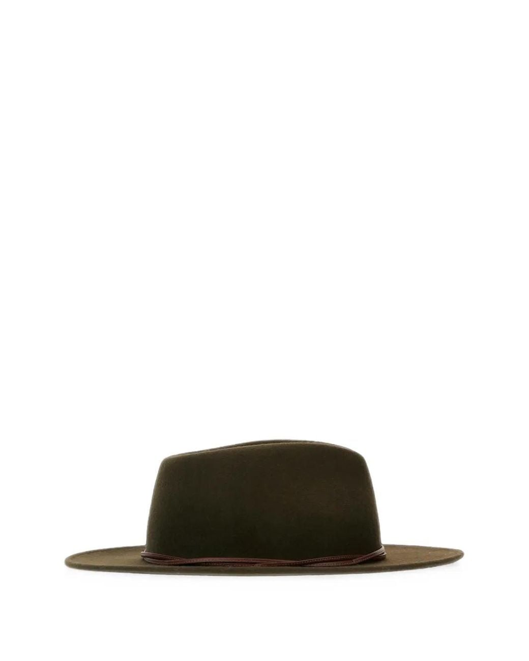 Gallo Green Leather-Strap Fedora Hat for men