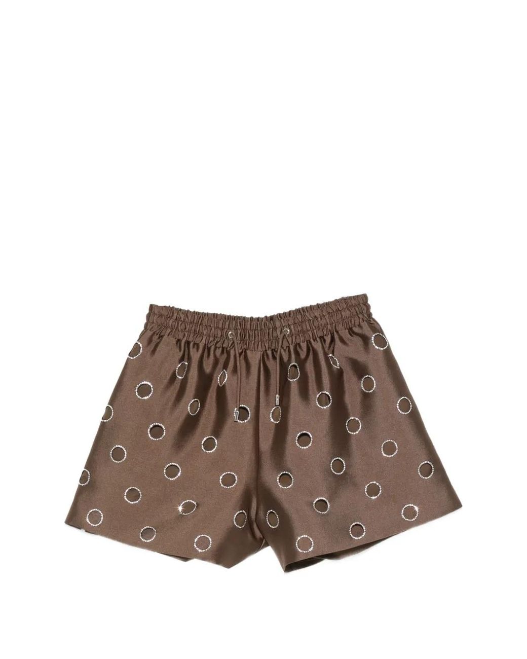 Sandro Brown Distressed Rhinestone Shorts