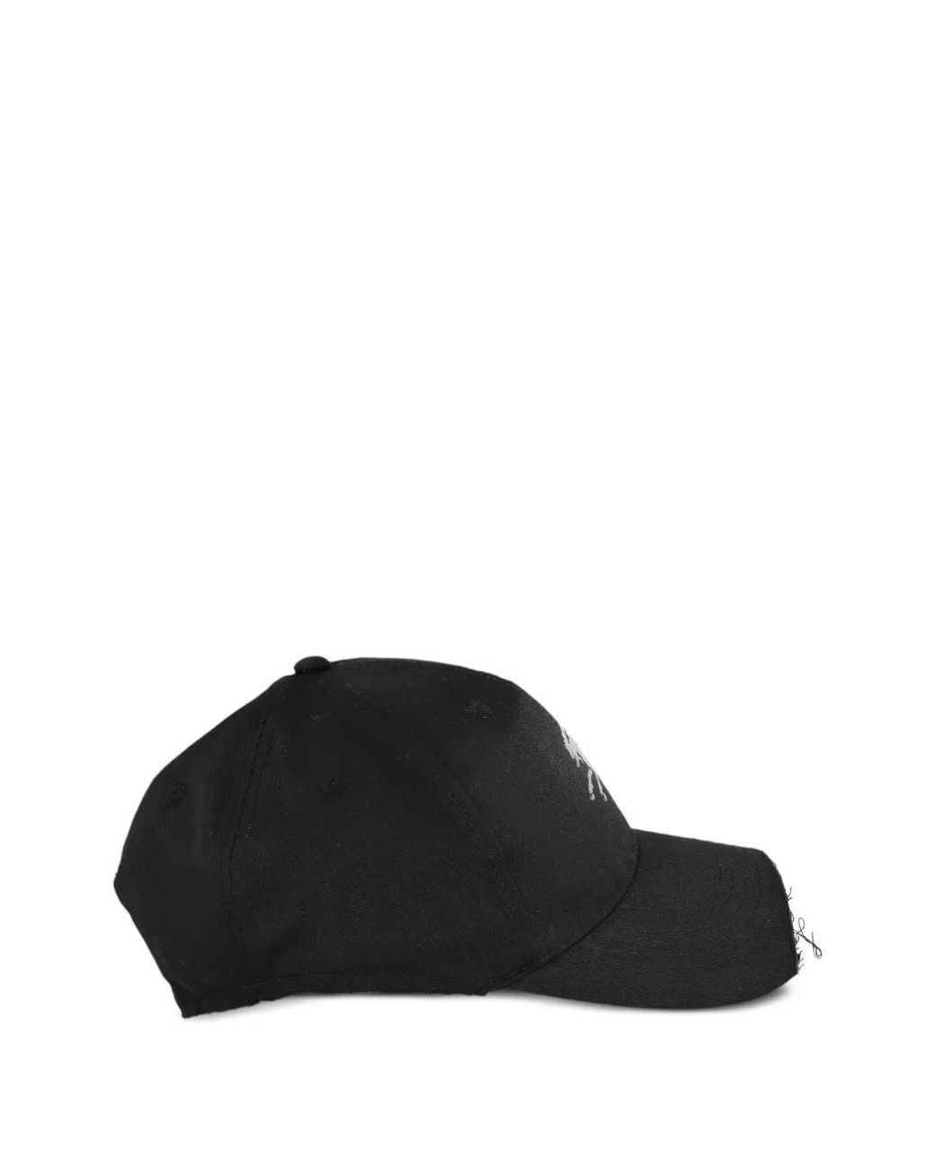 PROTOTYPES Black Sprayed-Effect Distressed-Finish Cap for men