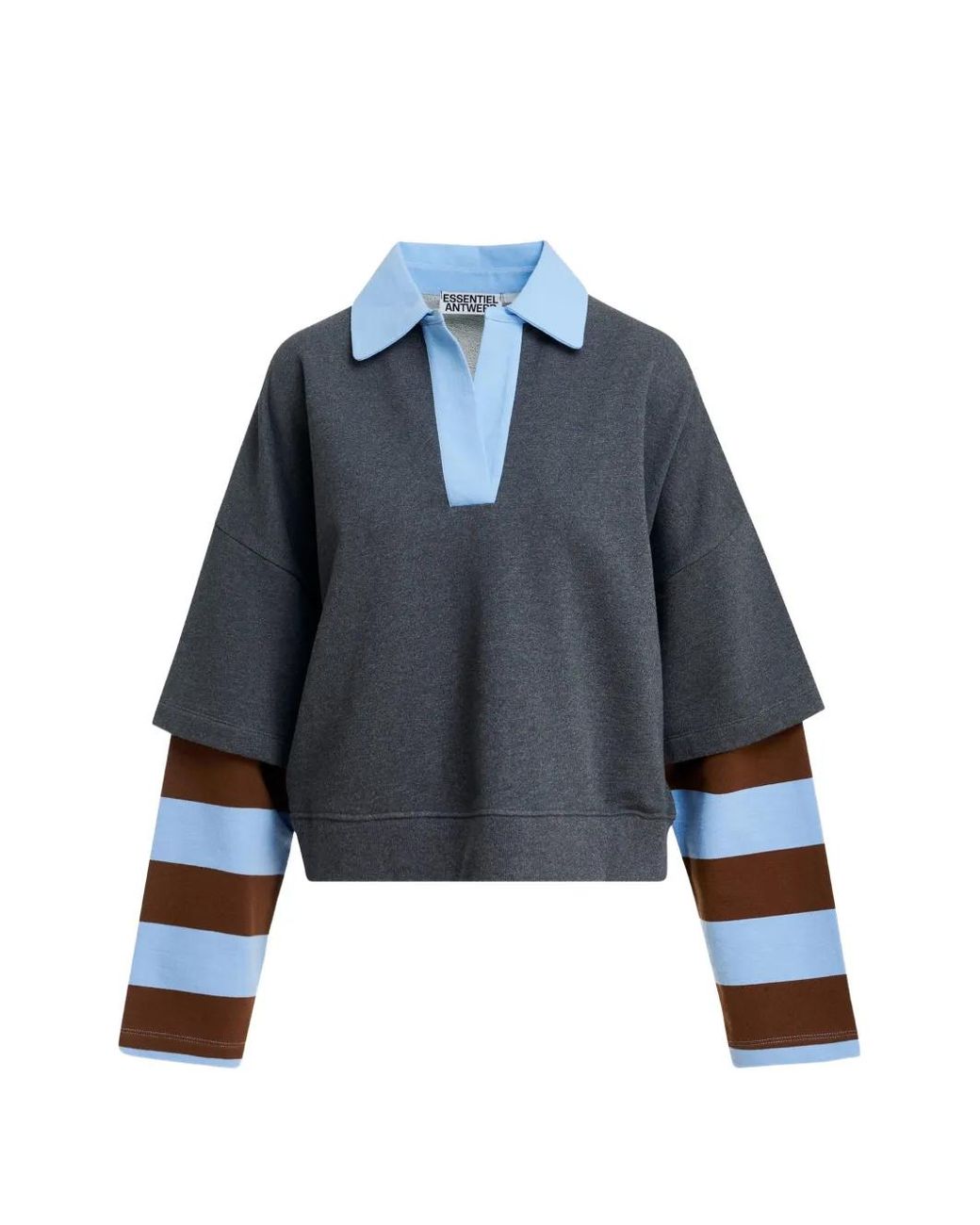Essentiel Antwerp Blue Sweat Kantelou À Col Polo
