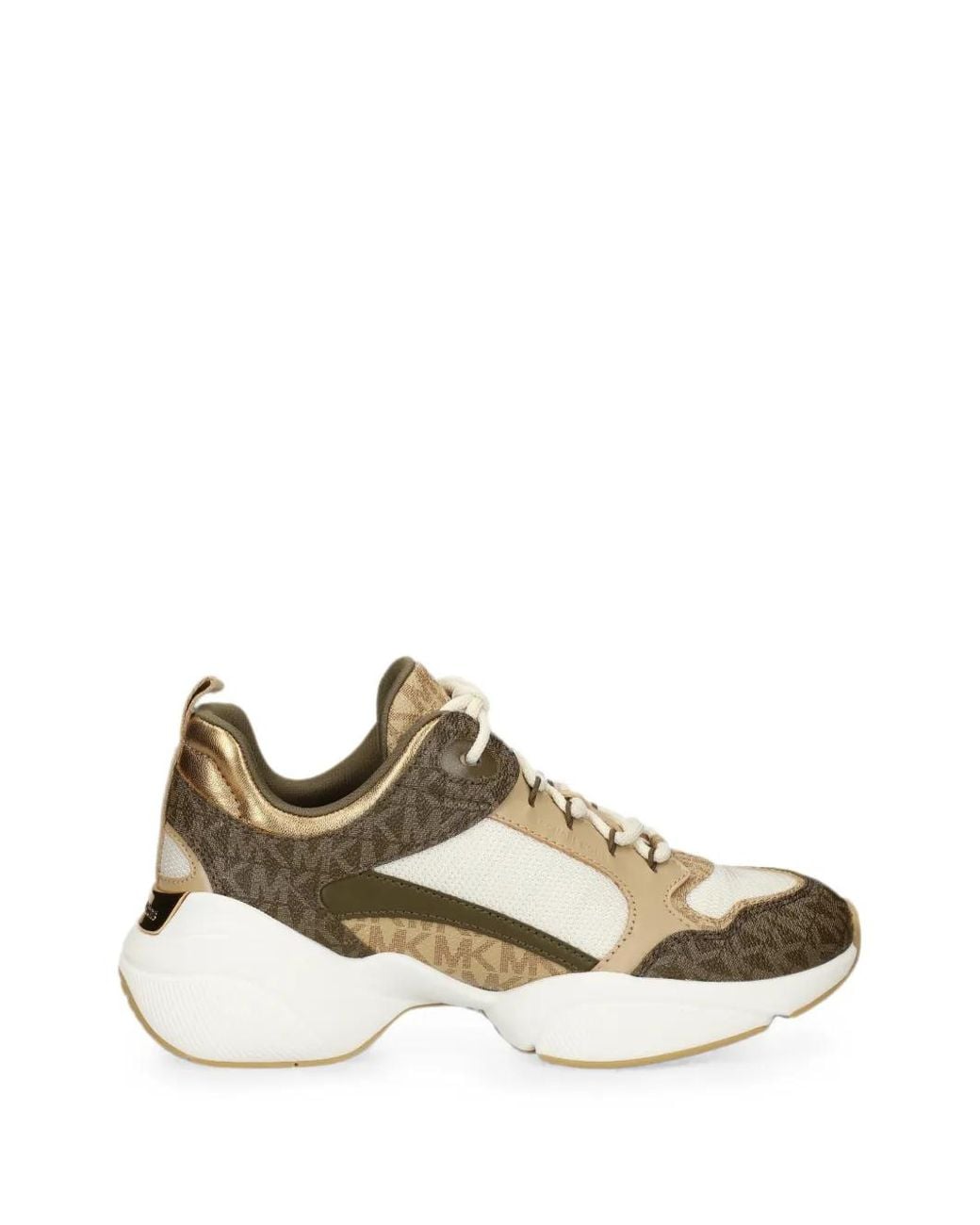 MICHAEL Michael Kors Metallic Monogram-Print Panelled Sneakers