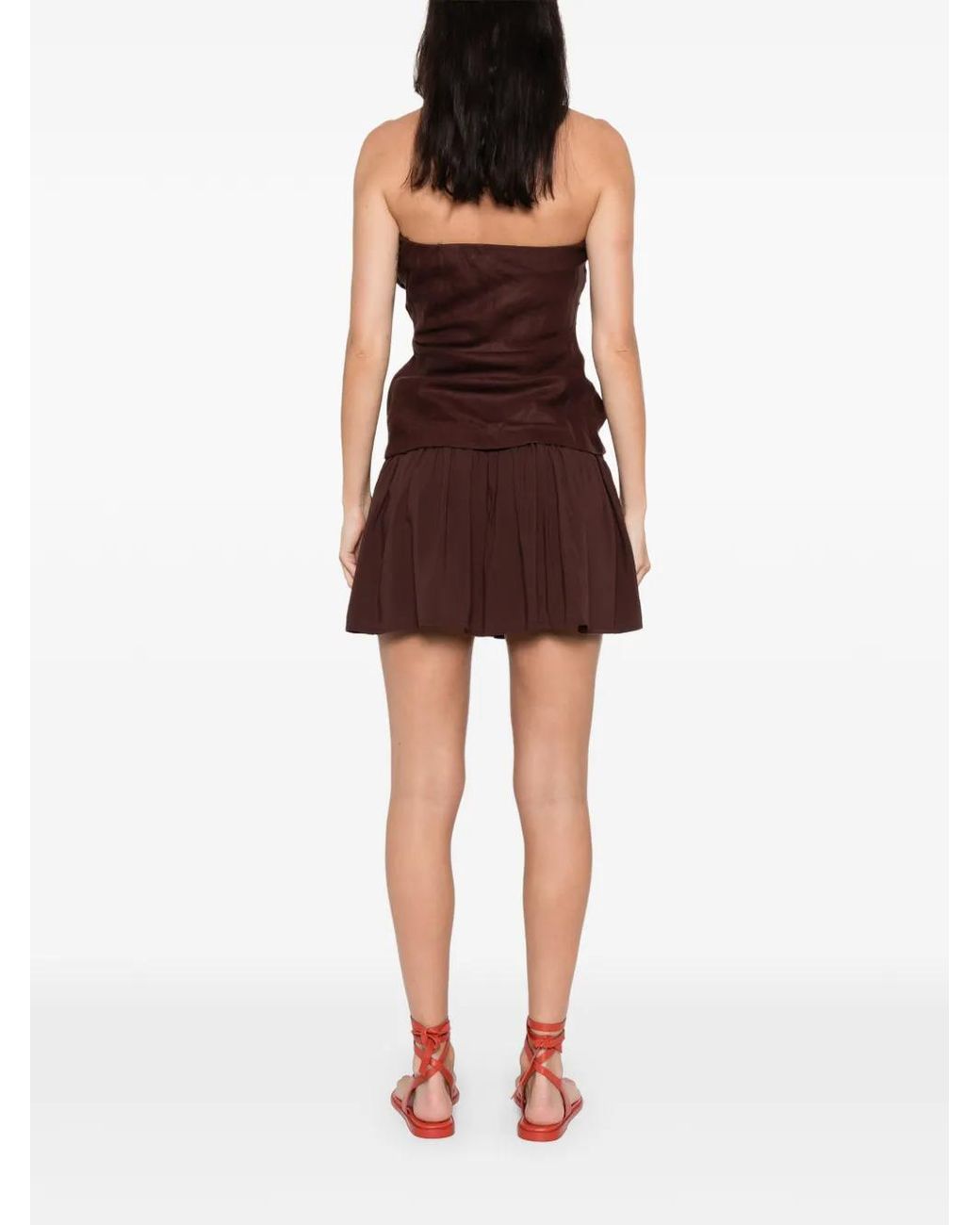 Faithfull The Brand Brown Hedy Mini Dress Carob