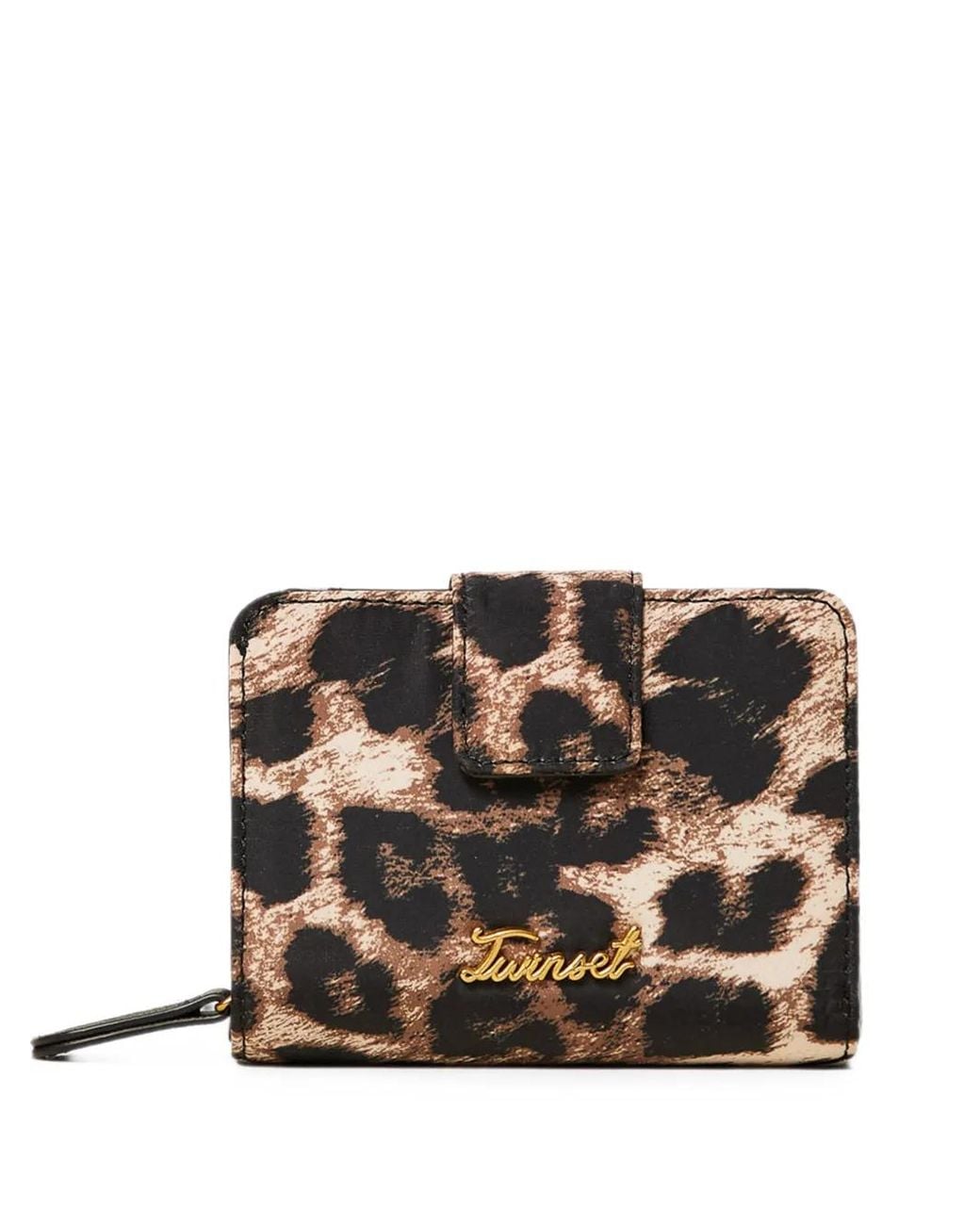 Twinset Black Animal Print Small Zip-Around Wallet