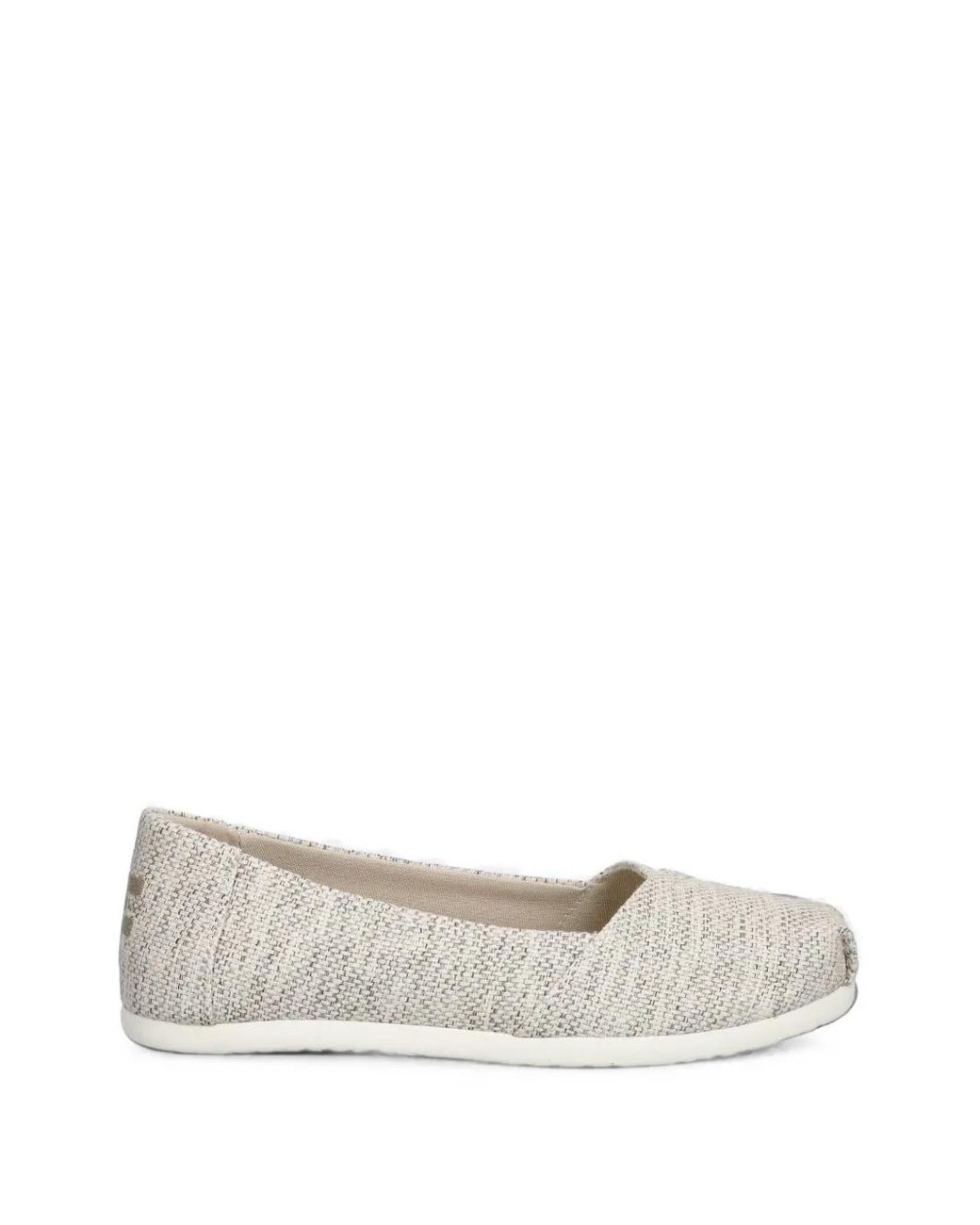 TOMS White Alpargata Square-Toe Ballet Flats