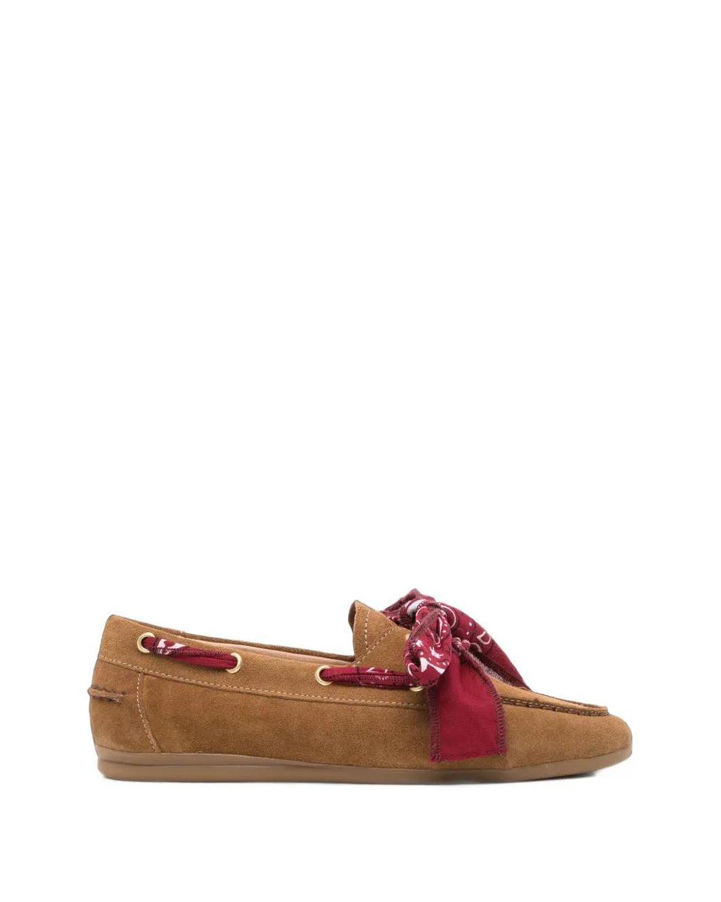 Toral Shoes Brown Nahua Suede Bandana Loafers