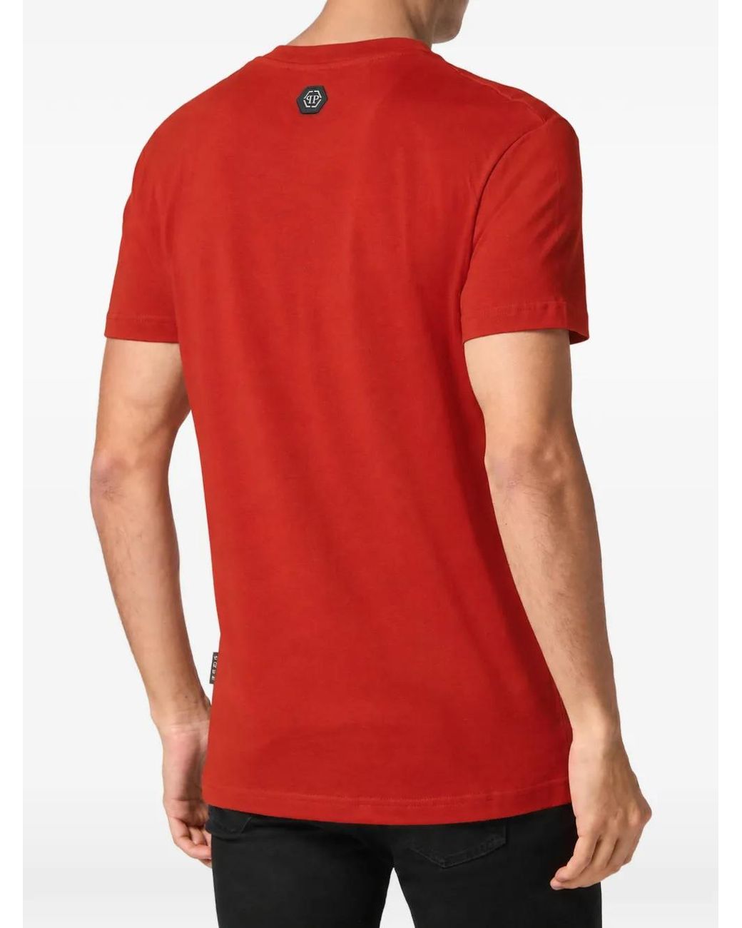 Philipp Plein Red Tiger-Print T-Shirt for men