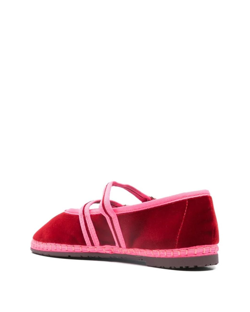 Flabelus Red Claire Double-Strap Ballet Flats